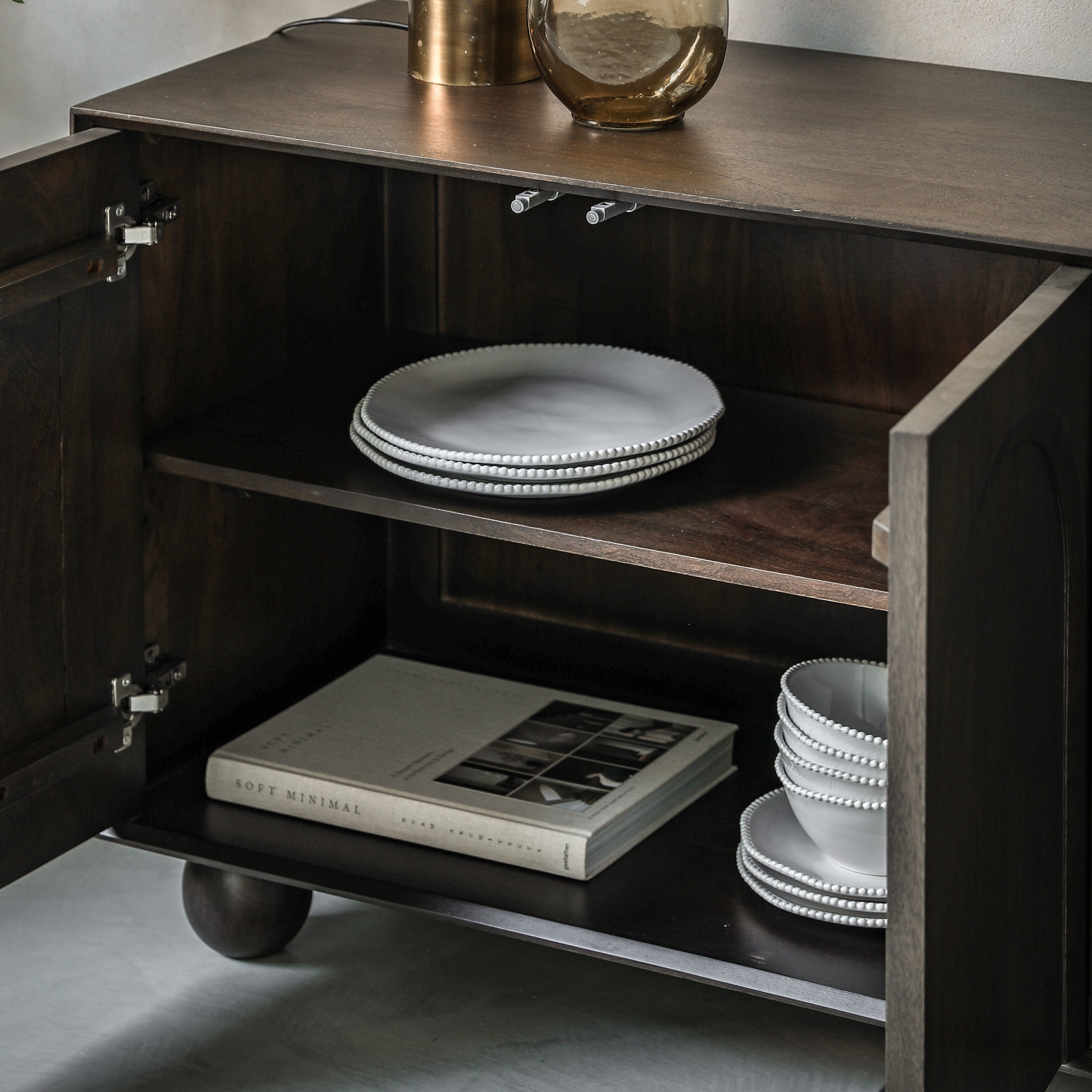 Hank Carved Brown Mango Wood Sideboard